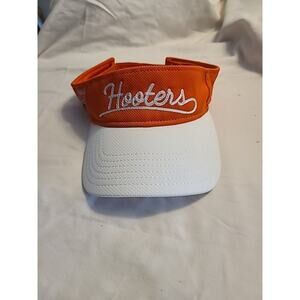 Hooters Owl's Nest Orange White Visor Hat Cap Adjustable Adult